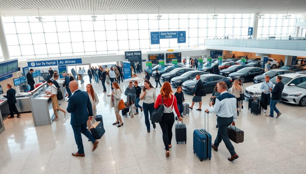 Procedure i lufthavnen og biludlejning Procedure i lufthavnen og biludlejning